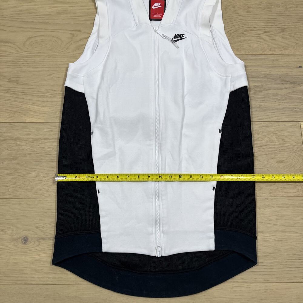 Nike Sweater Womens Medium White Vest Tech Fleece Mesh Cocoon Tunic Ladies - Picture 6 of 10